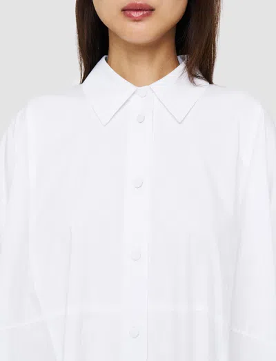 Joseph Dania Midi Dress With Button Placket And Side Slits In White