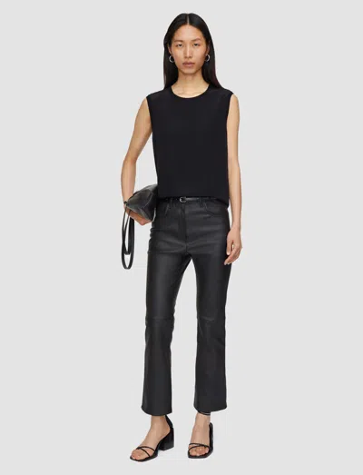 Joseph Leather Stretch Duke Trousers In Black