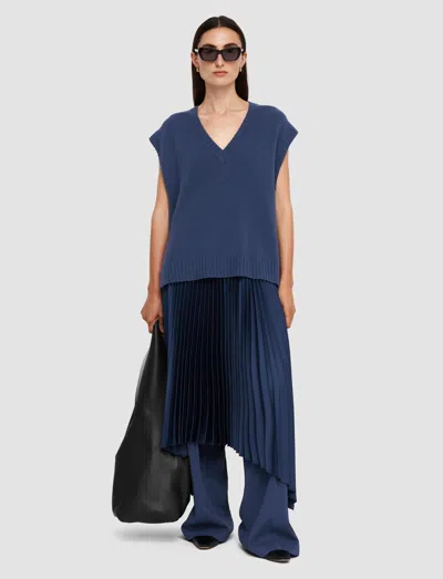 Joseph Open Cashmere Vest In Harbour