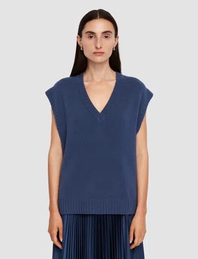 Joseph Open Cashmere Vest In Harbour