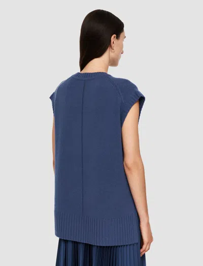Joseph Open Cashmere Vest In Harbour