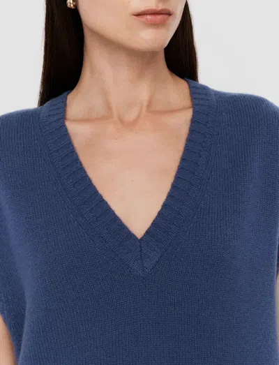 Joseph Open Cashmere Vest In Harbour