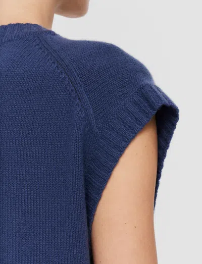 Joseph Open Cashmere Vest In Harbour