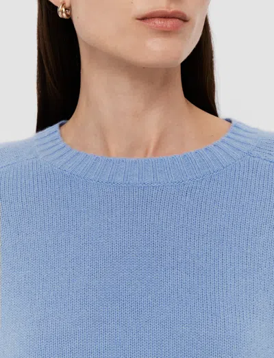 Joseph Open Cashmere Round Neck Jumper In Faded Sky
