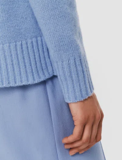 Joseph Open Cashmere Round Neck Jumper In Faded Sky