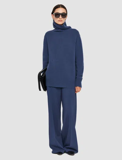 Joseph Open Cashmere High Neck Jumper In Harbour