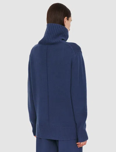 Joseph Open Cashmere High Neck Jumper In Harbour