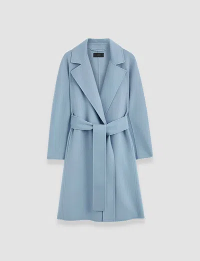 Joseph Costa Double Face Cashmere Coat In Faded Sky