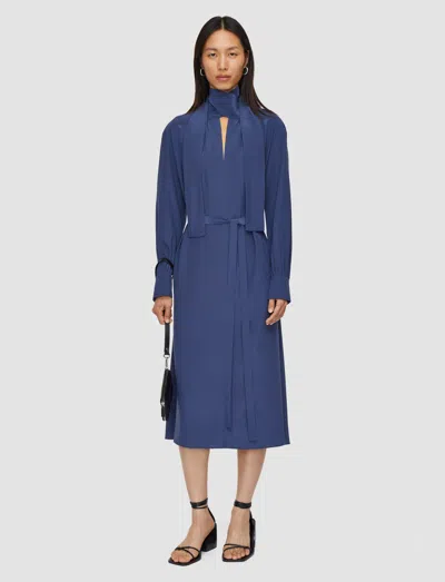 Joseph Bolero Silk Crepe De Chine Dress In Harbour