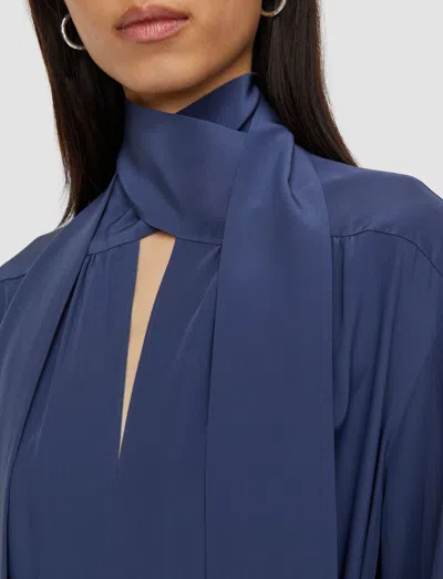 Joseph Bolero Silk Crepe De Chine Dress In Harbour