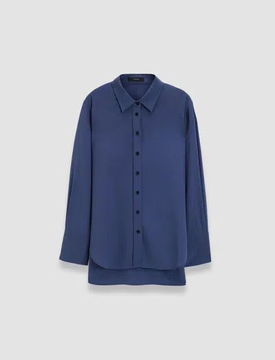 Joseph Joe Silk Crepe De Chine Blouse In Harbour