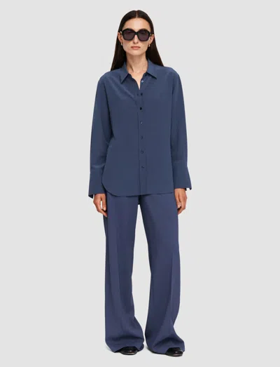Joseph Joe Silk Crepe De Chine Blouse In Harbour