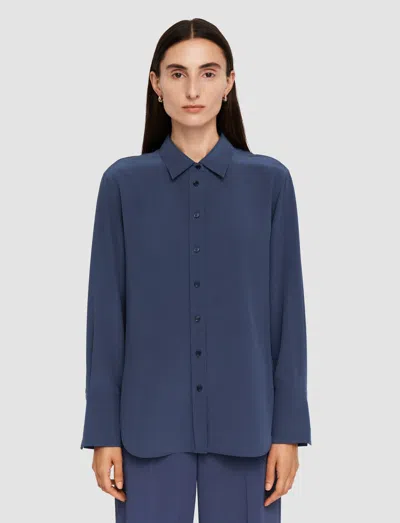 Joseph Joe Silk Crepe De Chine Blouse In Harbour