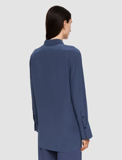 Joseph Joe Silk Crepe De Chine Blouse In Harbour