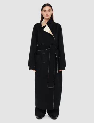 Joseph Merton Reversible Check Wool Coat In Blusher Combo