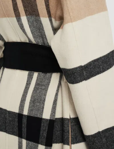 Joseph Merton Reversible Check Wool Coat In Blusher Combo