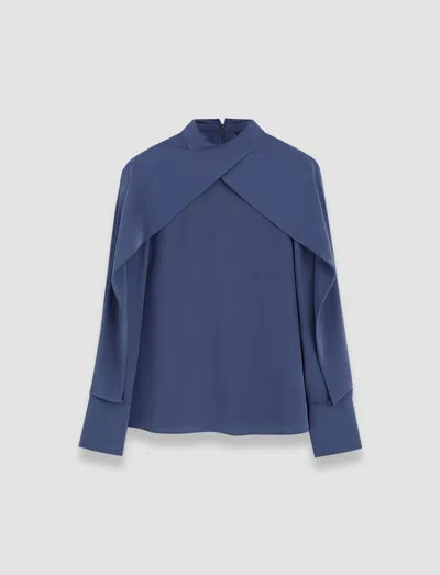 Joseph Bailie Silk Crepe De Chine Blouse In Harbour