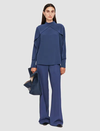 Joseph Bailie Silk Crepe De Chine Blouse In Harbour