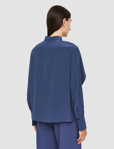 Joseph Bailie Silk Crepe De Chine Blouse In Harbour