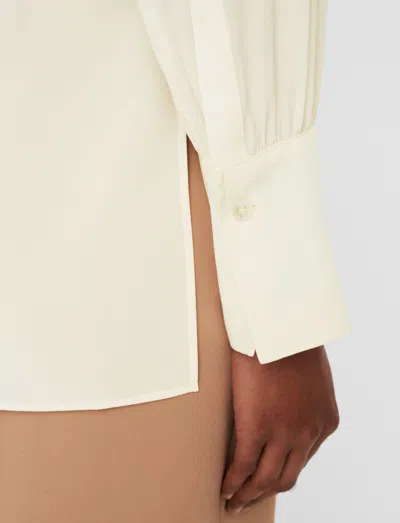 Joseph Evora Silk Crepe De Chine Colourblock Blouse In Ivory/blusher
