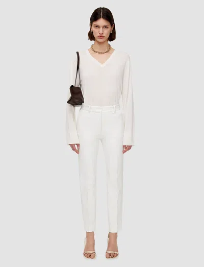 Joseph Gabardine Stretch New Eliston Trousers In Oyster White