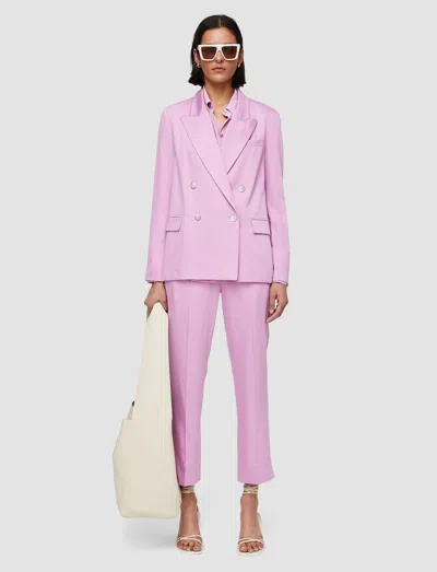 Joseph Jaden Double-breasted Wool-blend Twill Blazer In Begonia Pink