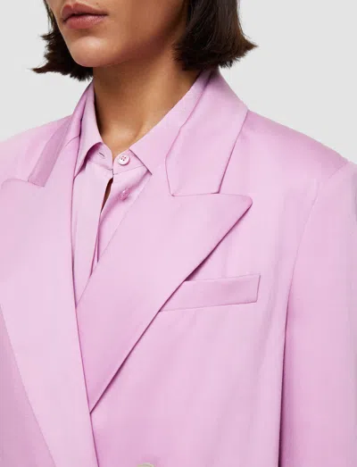 Joseph Jaden Double-breasted Wool-blend Twill Blazer In Begonia Pink