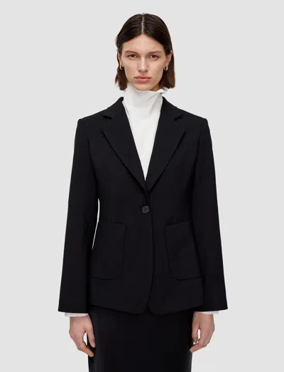 Joseph Womens Black Glenview Single-breasted Stretch-wool Blazer In Black