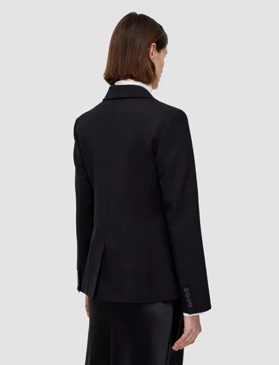 Joseph Womens Black Glenview Single-breasted Stretch-wool Blazer In Black