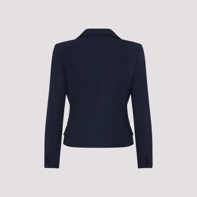Valentino Tailored Bow-detail Jacket Crafted From Lightweight Viscose In Blue