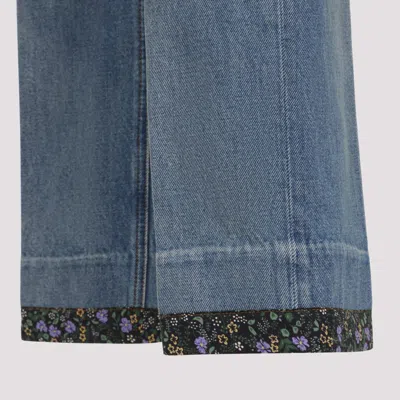 Valentino Straight-fit Denim Pants With Colorful Embellishments In Blue