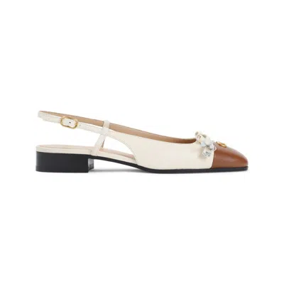 Valentino Slingback Ballerinas In Beige