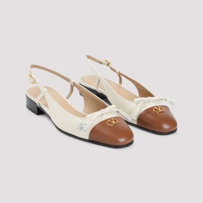 Valentino Slingback Ballerinas In Beige