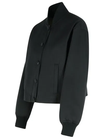 Dolce & Gabbana Black Polyester Blend Bomber Jacket In Black