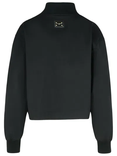 Dolce & Gabbana Black Polyester Blend Bomber Jacket In Black
