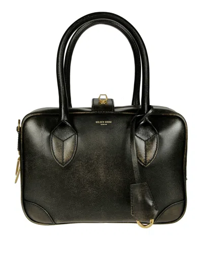 Golden Goose Structured Shoulder Bag With Detachable Strap And Top Handles In Black