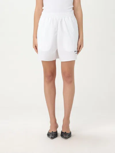 Off-white Embroidered Poplin Elastic Waist Shorts In White