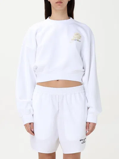 Off-white Roses Arrows Cropped Sweatshirt In White