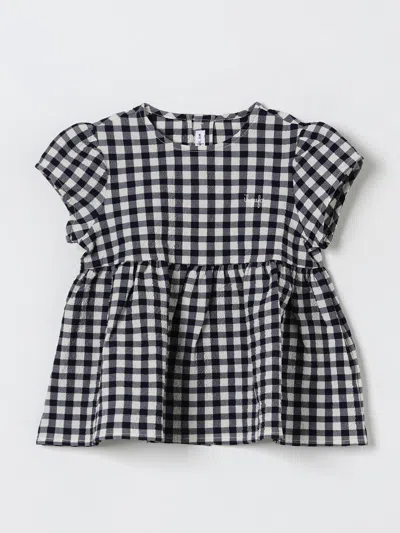 Il Gufo Cotton Gingham Print Dress In Blue