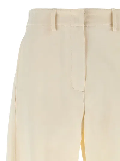Magda Butrym Pleated Trousers With Belt Loops And Back Pocket In Neutral