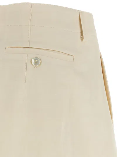 Magda Butrym Pleated Trousers With Belt Loops And Back Pocket In Neutral