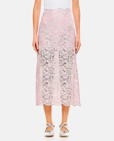 Rabanne Gonna Midi Rosa In Rose