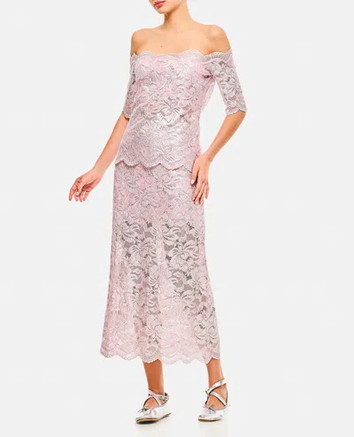 Rabanne Gonna Midi Rosa In Rose