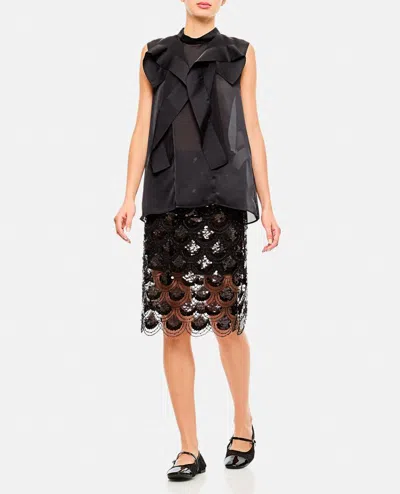 Rotate Birger Christensen Black Midi Skirt Made Of Polyester. In Black
