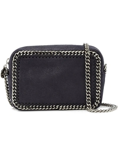 Stella Mccartney Falabella Camera Faux-suede Cross-body Bag In Blue