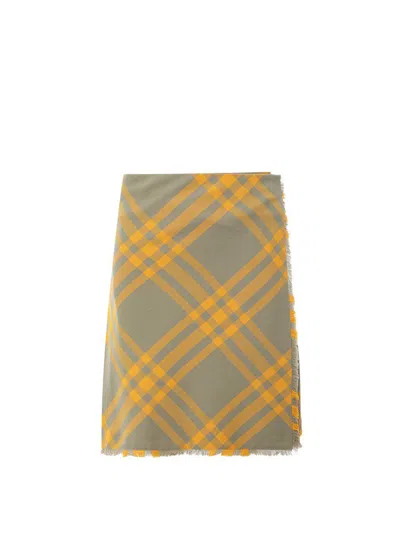 Burberry Multicolor Check-pattern Frayed Kilt In Multicolor