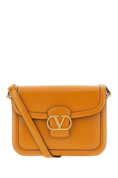 Valentino Garavani 9to5 Smooth Calfskin Shoulder Bag In Golden Cuir