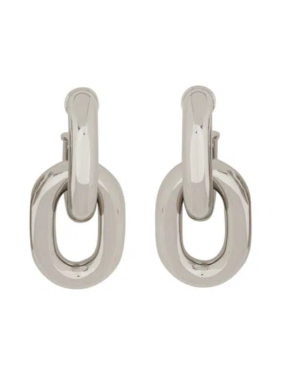 Rabanne Orecchini Doppio Cerchio Xl Link In Silver