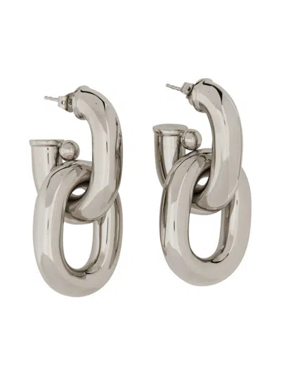 Rabanne Orecchini Doppio Cerchio Xl Link In Silver