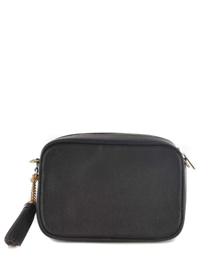 Michael Kors Jet Set Shoulder Bag In Black Leather In Brown